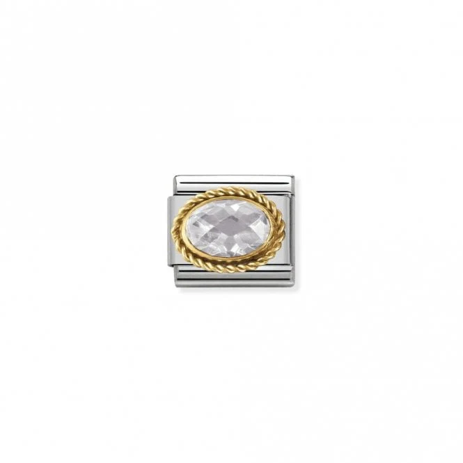 Classic Gold CZ Facetted White Sparkly Charms