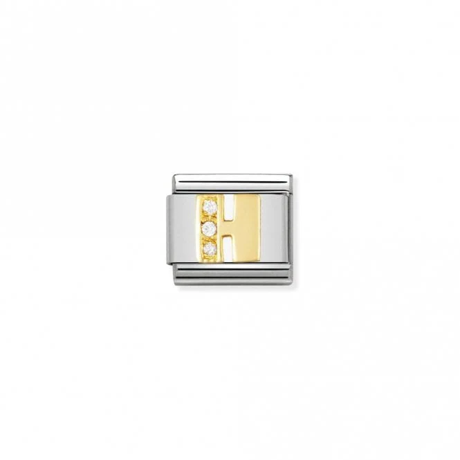 Classic Gold CZ H Letter Charms
