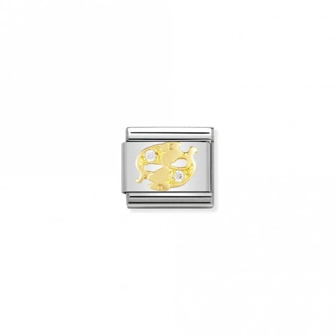 Classic Gold CZ Pisces Zodiac Charms