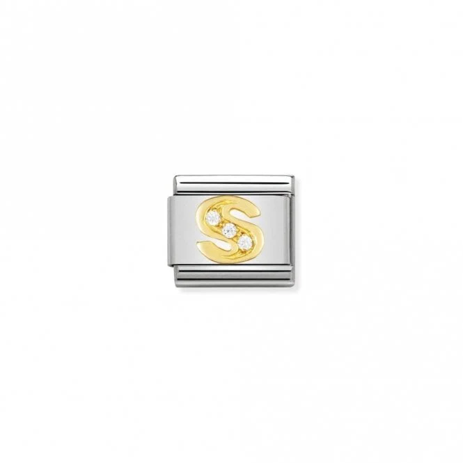 Classic Gold CZ S Letter Charms