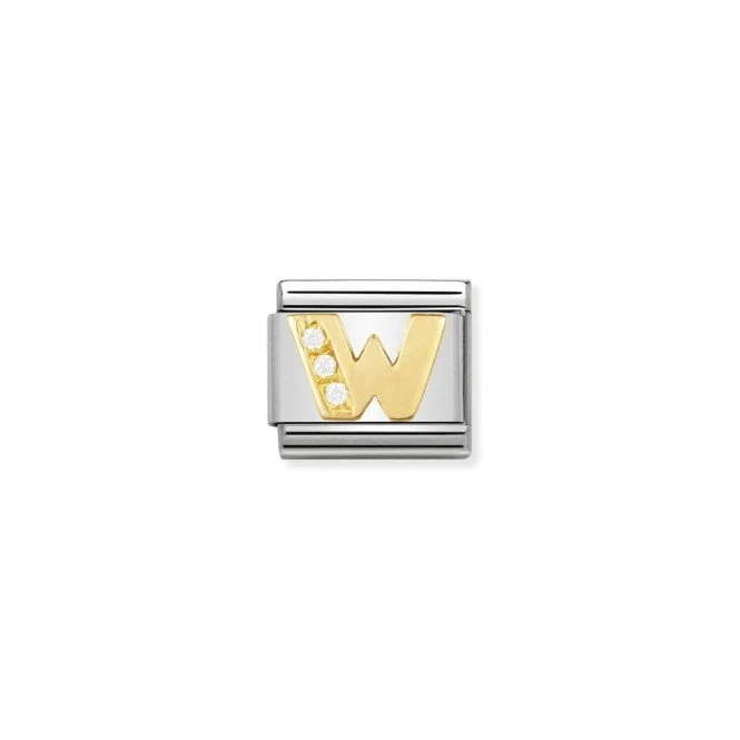 Classic Gold CZ W Letter Charms