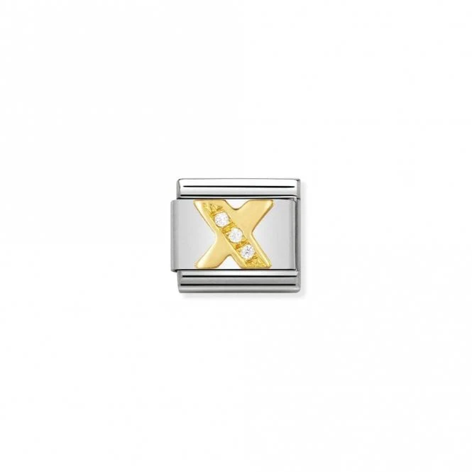 Classic Gold CZ X Letter Charms