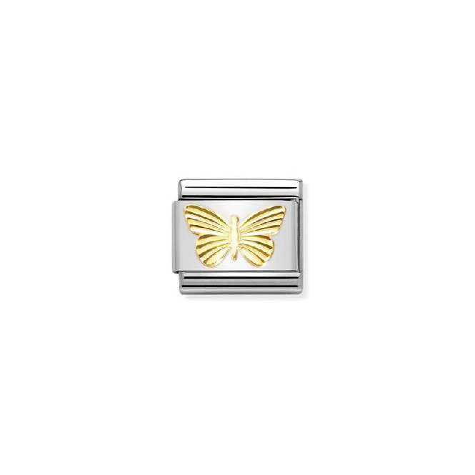Classic Gold Diamond-Etched Butterfly Fashion & Fun Charms