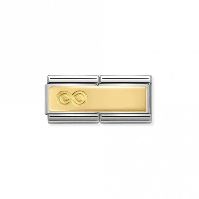 Classic Gold Engravable Double Plate Infinity Loop Charms