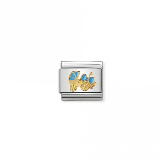 Classic Gold Light Blue Baby Carrier Friends & Family Charms