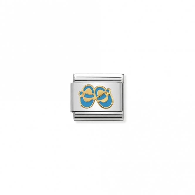 Classic Gold Light Blue Baby Shoes Friends & Family Charms