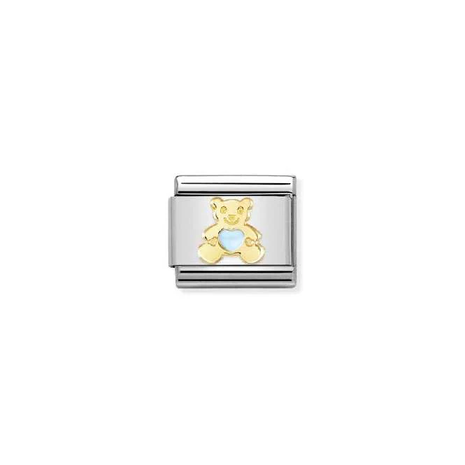 Classic Gold Light Blue Bear Animals Charms