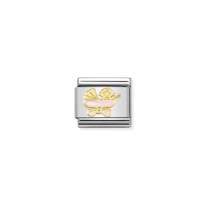 Classic Gold New Pink Baby Pram Friends & Family Charms