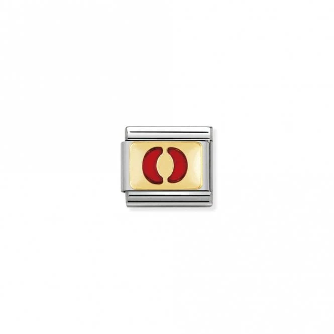 Classic Gold O Red Letter Charms