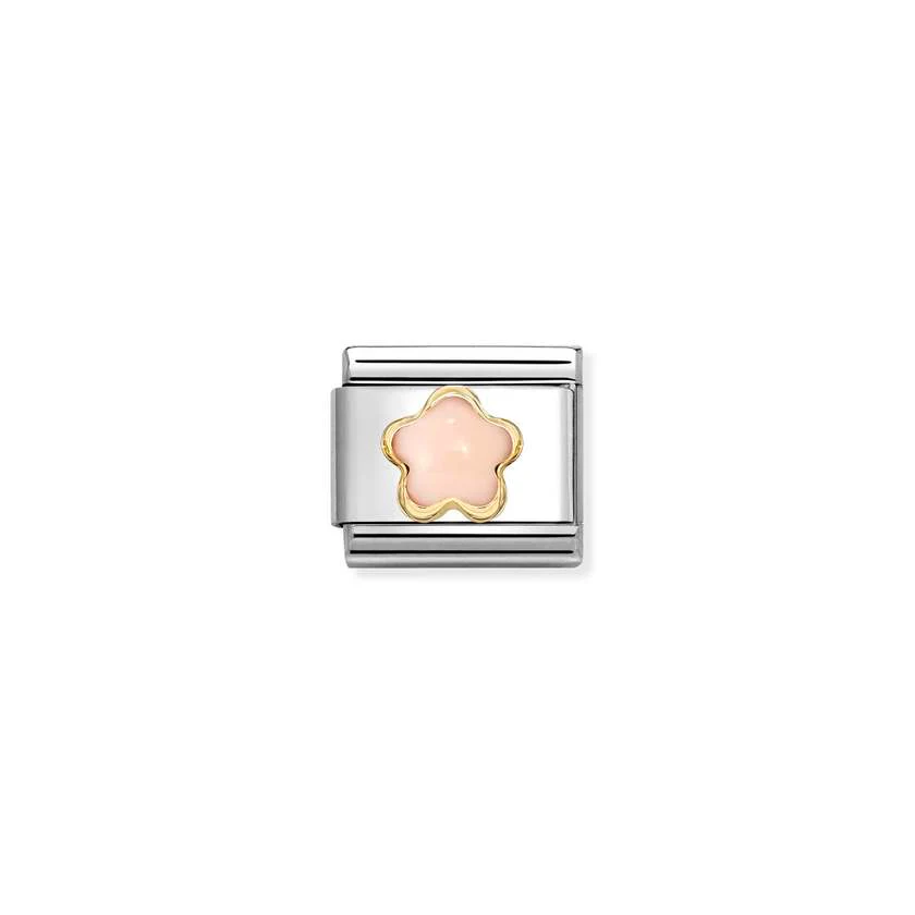 Classic Gold Pink Coral Stone Flowers & Nature Charms