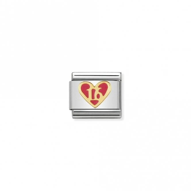 Classic Gold Pink Heart - Sweet 16 Love & Hearts Charms