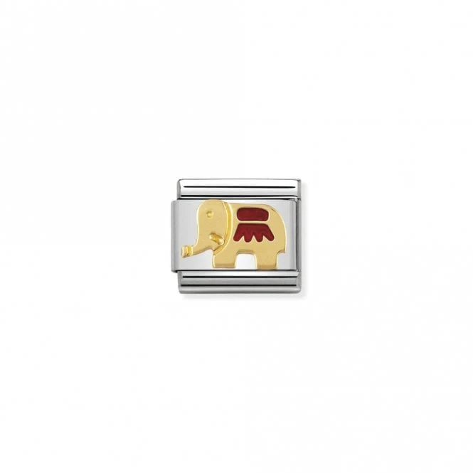Classic Gold Red Elephant Animal Charms
