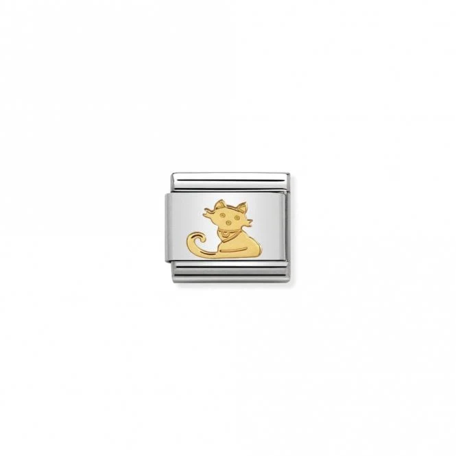 Classic Gold Seated Cat Animal Charms