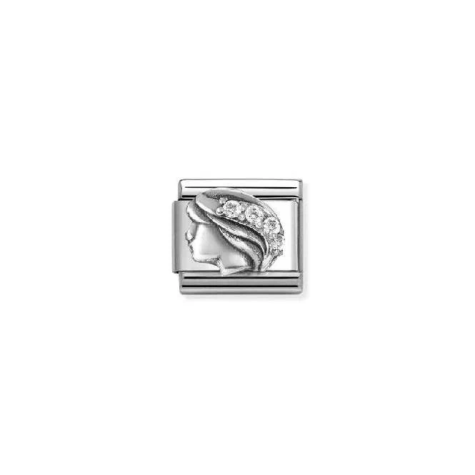 Classic Oxidised Silver and CZ Virgo Zodiac Charms