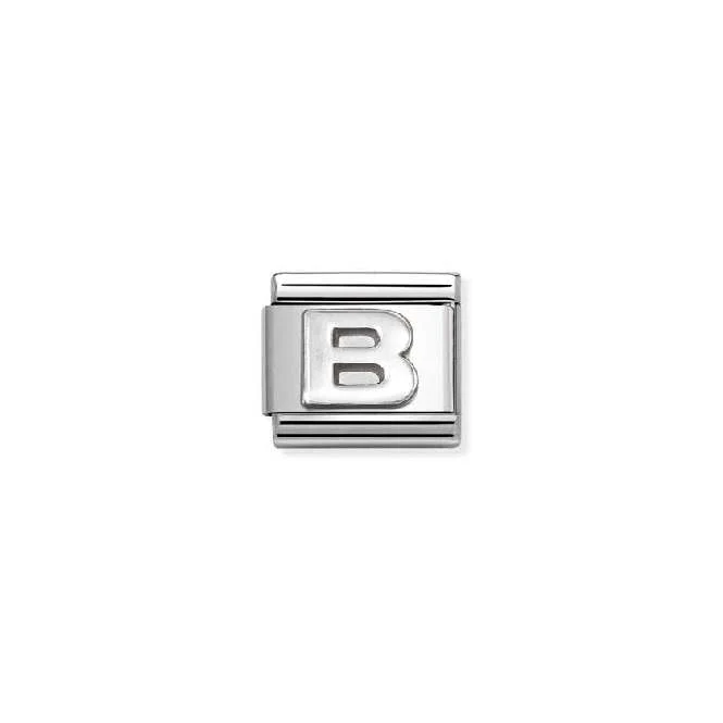 Classic Oxidised Silver B Letters & Numbers Charms