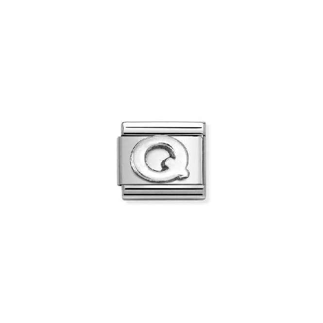 Classic Oxidised Silver Q Letters & Numbers Charms