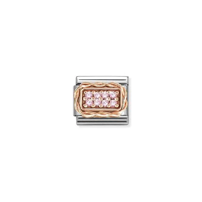 Classic Rose Gold and CZ Pave Pink Sparkly & Stones Charms