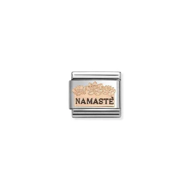 Classic Rose Gold and Enamel Namaste Faith & Religion Charms