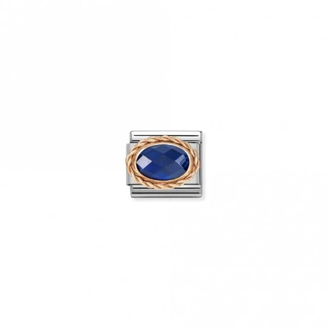 Classic Rose Gold and Facetted Blue Sparkly & Stones Charms