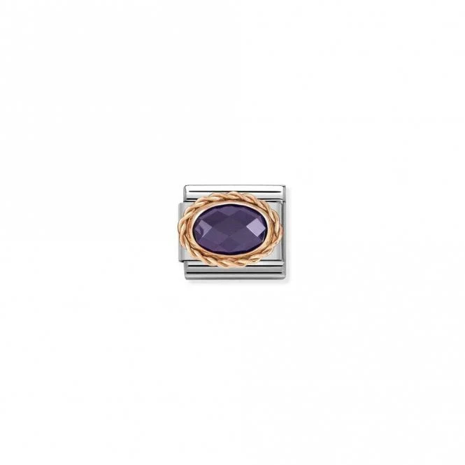 Classic Rose Gold and Facetted Purple Sparkly & Stones Charms
