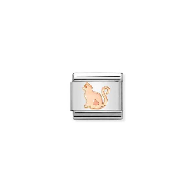 Classic Rose Gold Cat Animals Charms