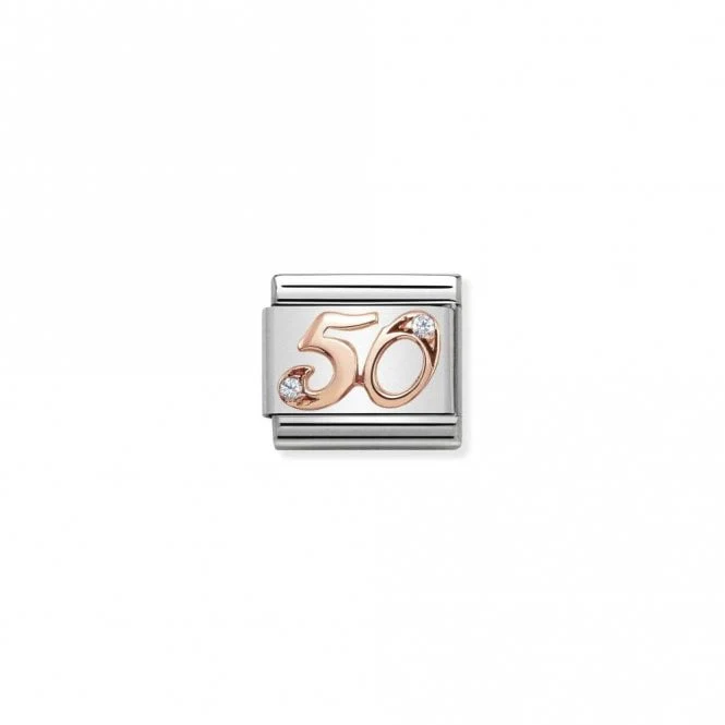 Classic Rose Gold CZ 50 Number Charms