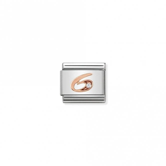 Classic Rose Gold CZ 6 Number Charms