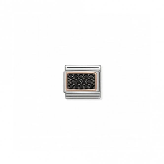 Classic Rose Gold CZ Black Pave Sparkly Charms