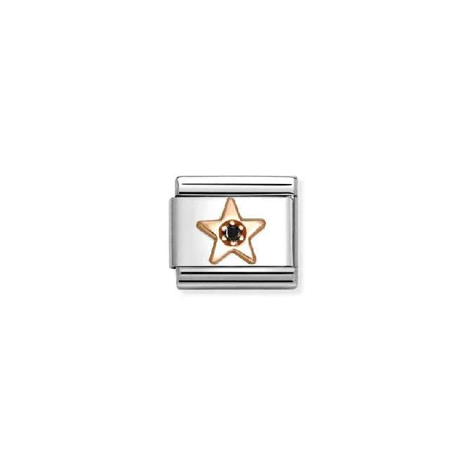 Classic Rose Gold CZ Black Star Fairytale & Fantasy Charms