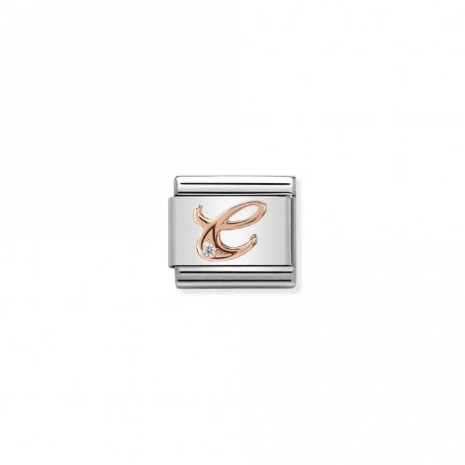 Classic Rose Gold CZ C Letter Charms
