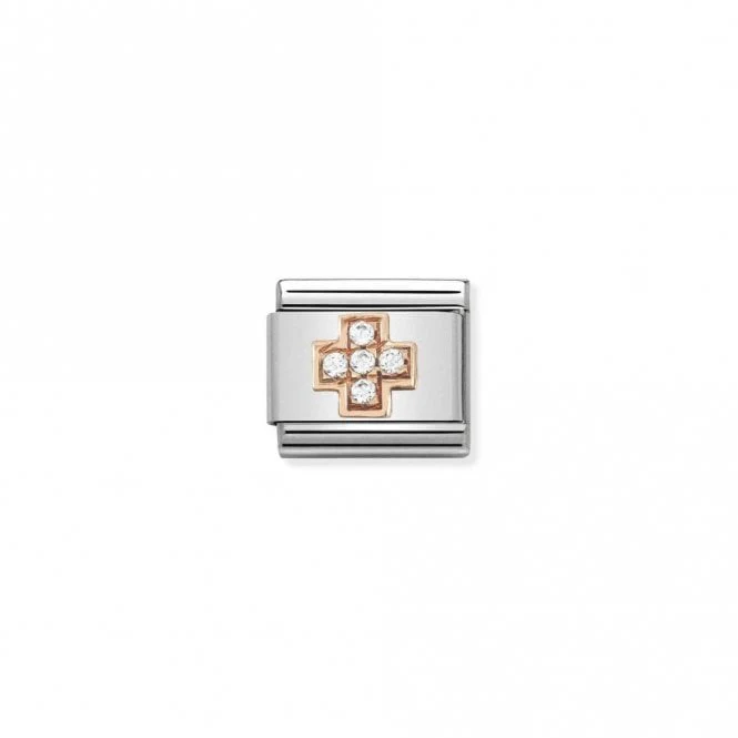 Classic Rose Gold CZ Cross Faith & Religion Charms