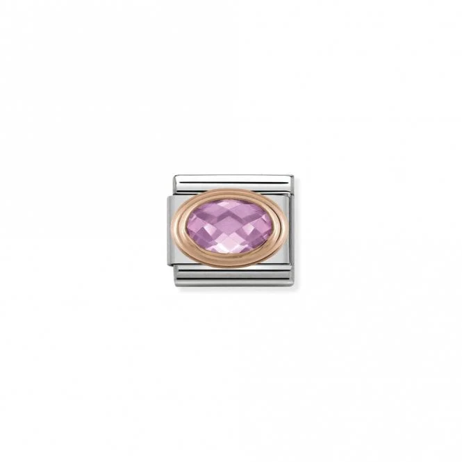 Classic Rose Gold CZ Facetted Pink Stone Sparkly Charms