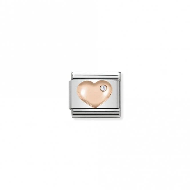 Classic Rose Gold CZ Heart Love & Hearts Charms