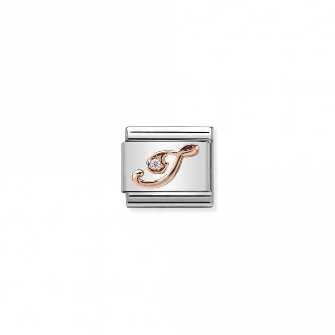 Classic Rose Gold CZ I Letter Charms