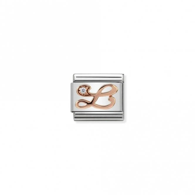 Classic Rose Gold CZ L Letter Charms