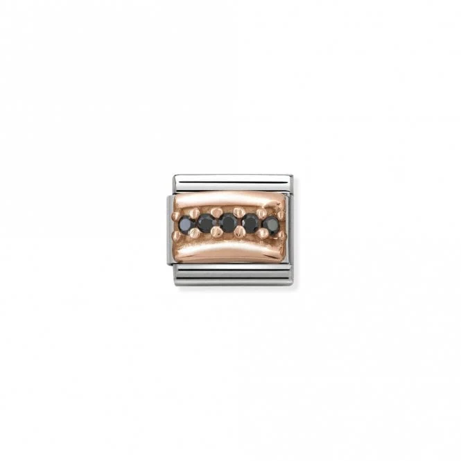 Classic Rose Gold CZ Pave Black Sparkly Charms
