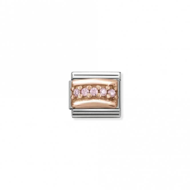 Classic Rose Gold CZ Pave Pink Sparkly Charms