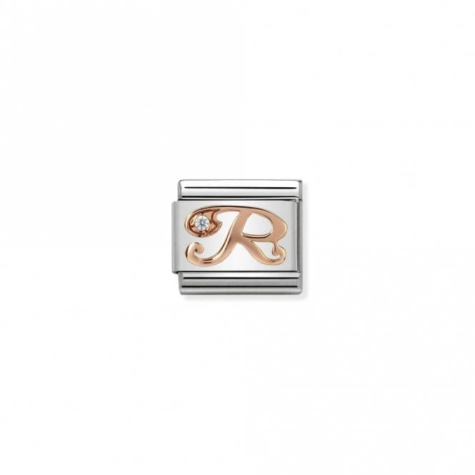 Classic Rose Gold CZ R Letter Charms
