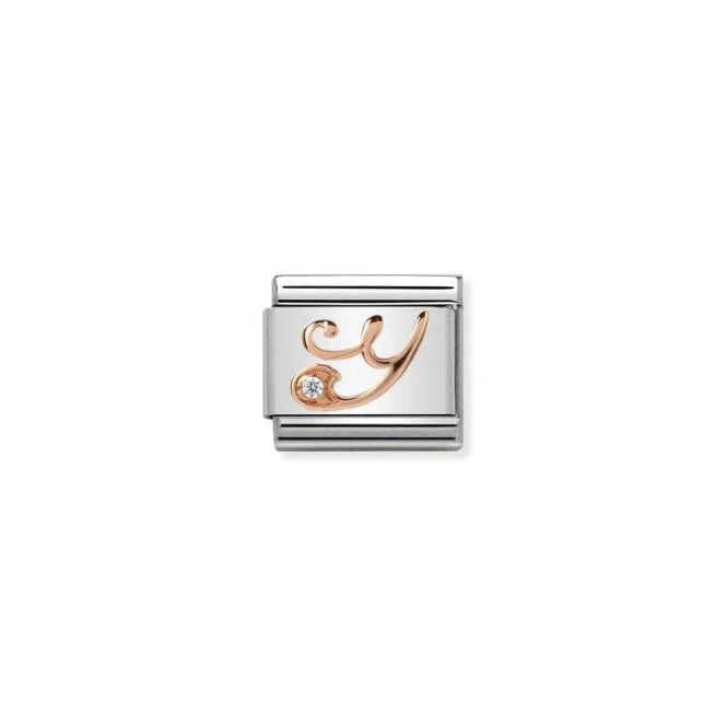 Classic Rose Gold CZ Y Letter Charms