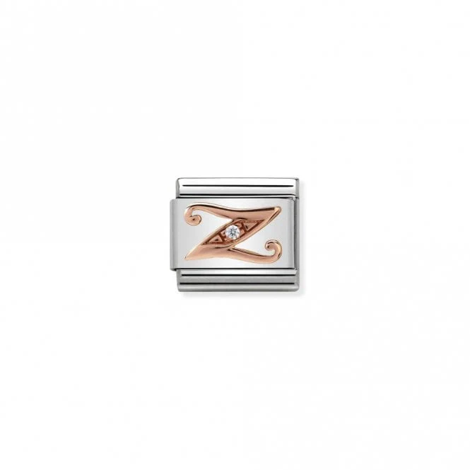 Classic Rose Gold CZ Z Letter Charms
