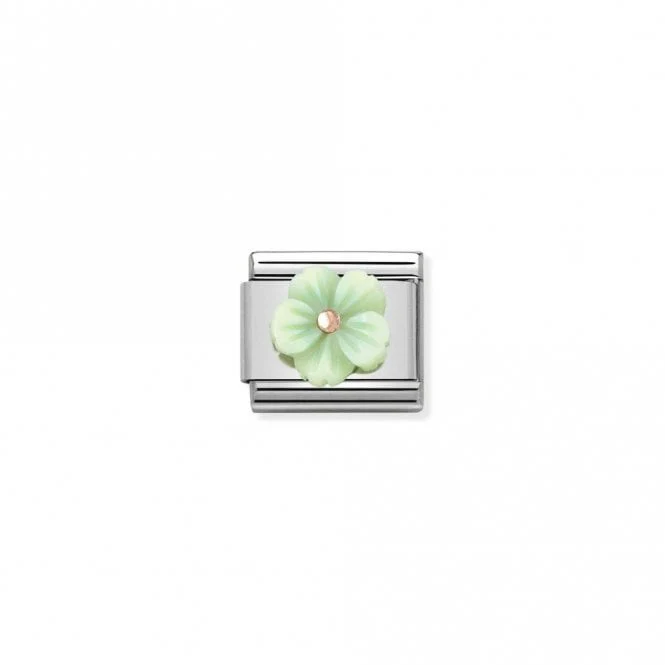 Classic Rose Gold Green Mother Of Pearl Flowers & Nature Charms
