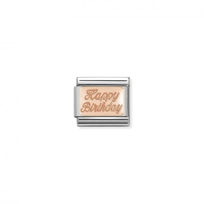 Classic Rose Gold Happy Birthday Birthday & Birthstones Charms