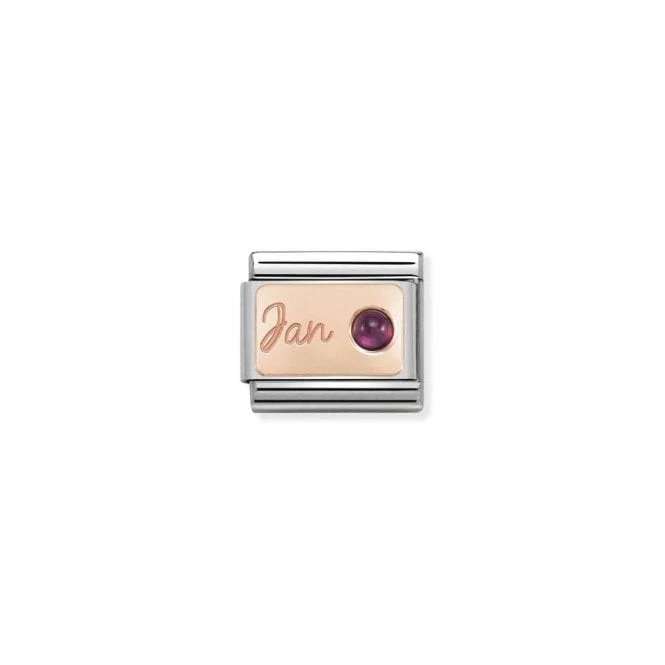 Classic Rose Gold January Garnet Birthday & Birthstones Charms