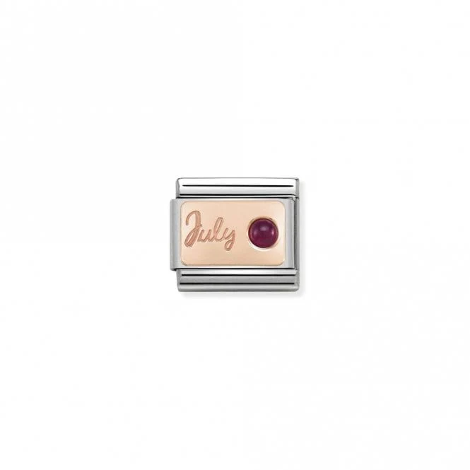 Classic Rose Gold July Ruby Birthday & Birthstones Charms