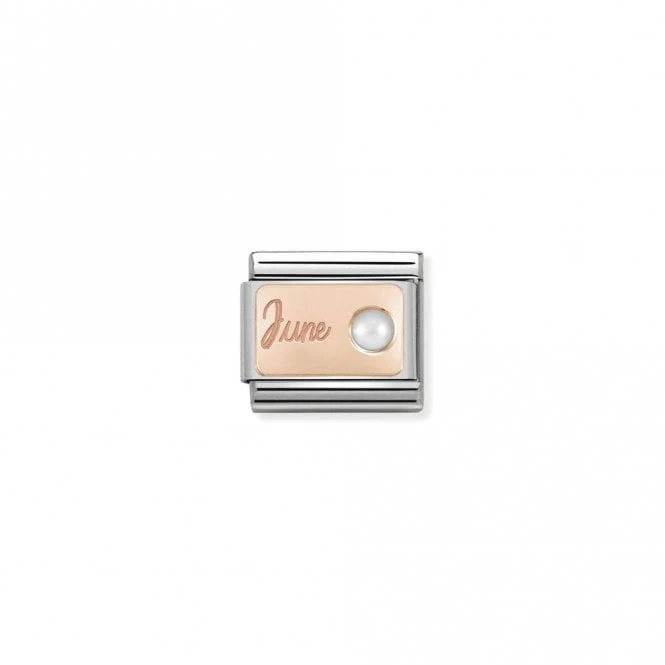 Classic Rose Gold June White Pearl Birthday & Birthstones Charms