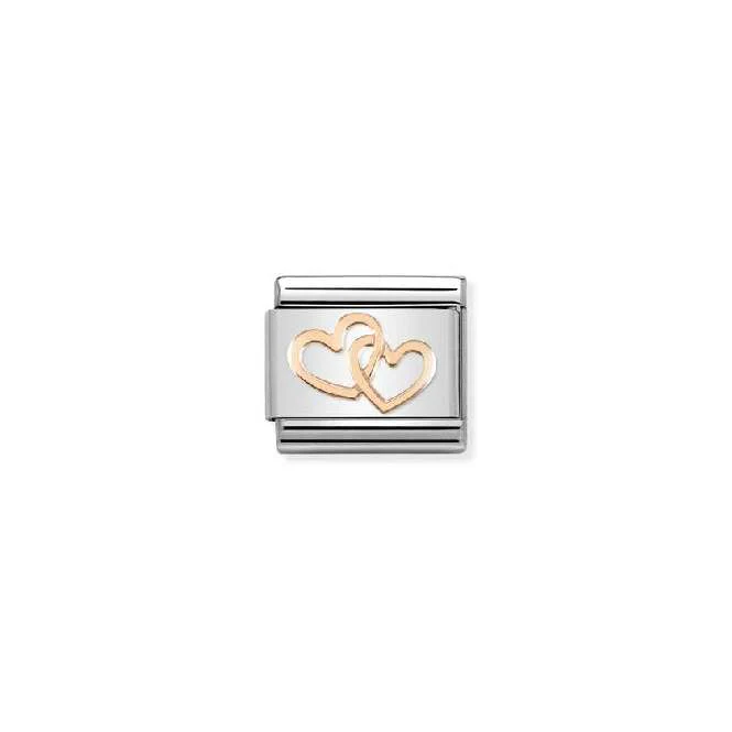 Classic Rose Gold Linked Hearts Love & Hearts Charms