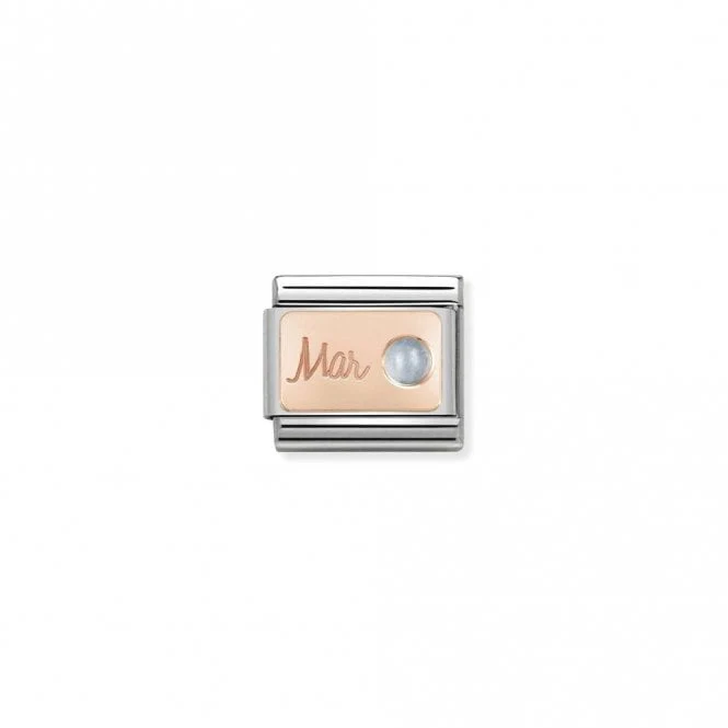 Classic Rose Gold March Aquamarine Birthday & Birthstones Charms