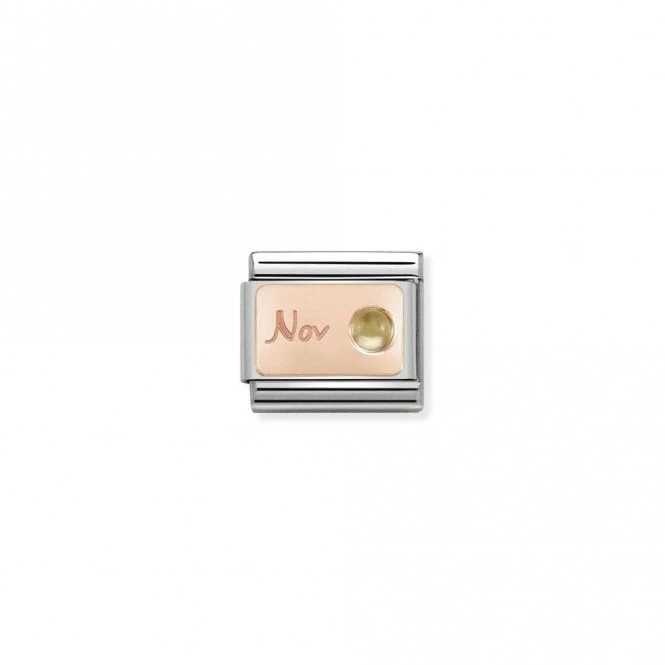 Classic Rose Gold November Citrine Birthday & Birthstones Charms