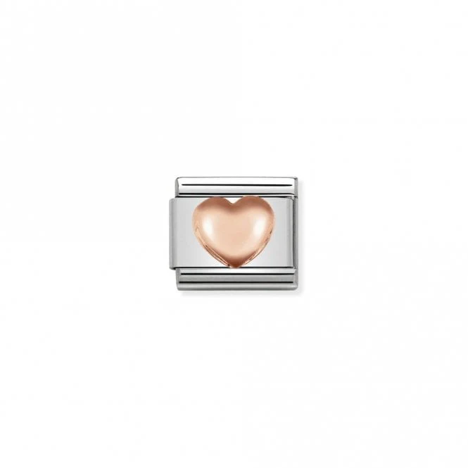 Classic Rose Gold Raised Heart Love & Hearts Charms
