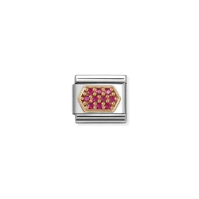 Classic Rose Gold Red Hexagon Fashion & Fun Charms
